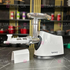Електрична м'ясорубка Rainberg RB-674 3800W з насадкою для колбаси та томатів з реверсом
