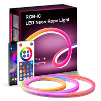Розумна гнучка LED Neon RGB 5 м USB — неоновий шланг з управлінням кольорами та режимами через Bluetooth-додаток і пульт
