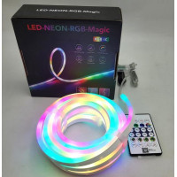 Розумна гнучка неонова стрічка LED RGB 10 м USB — неоновий шланг з Bluetooth-керуванням, пультом та музичними режимами через додаток для смартфона