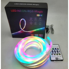 Розумна гнучка неонова стрічка LED RGB 10 м USB — неоновий шланг з Bluetooth-керуванням, пультом та музичними режимами через додаток для смартфона