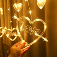 Гірлянда святкова Штора Сердце - love із сердечками 12шт