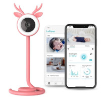IP Wi-Fi Відеоняня Baby Monitor 4MP (1440P) — Рожева, камера спостереження з нічним баченням, двостороннім зв’язком і датчиком руху
